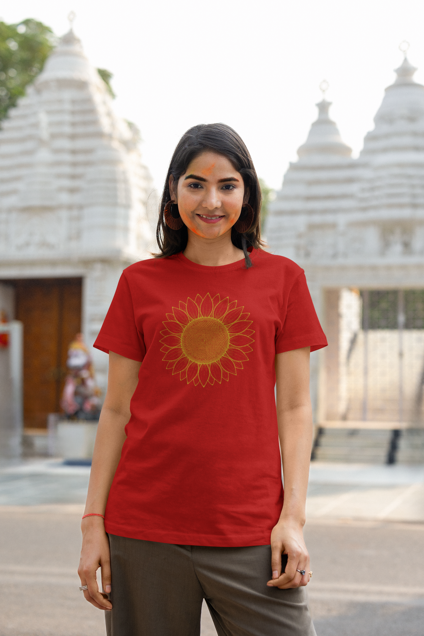 Women's Classic T-Shirt Vintage Sunflower Fine-Line Graphic | 100% Cotton