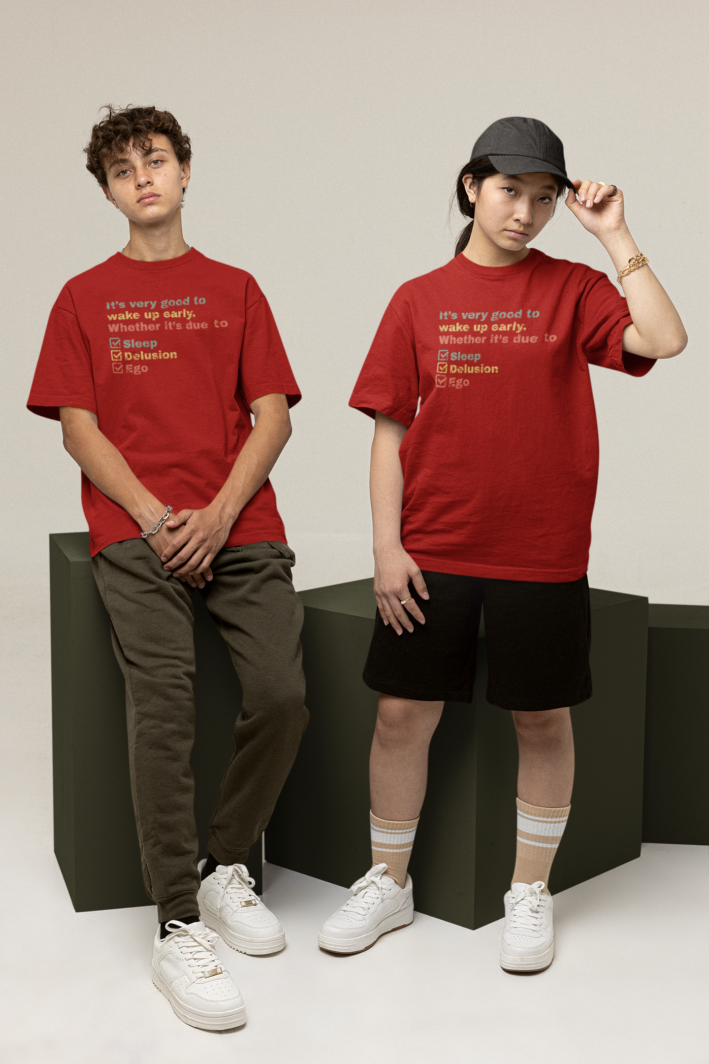 Unisex Oversized 240 GSM Cotton T-Shirt – “Wake Up Early” Funny Quote Graphic Tee | Heavyweight Streetwear for Men & Women