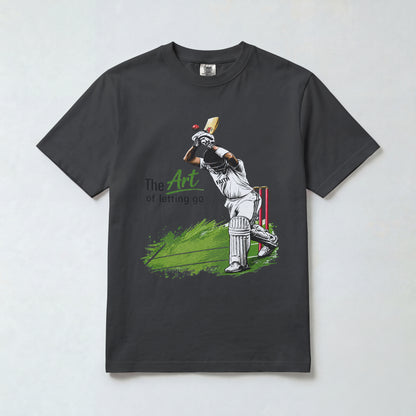 Black Nauma The Art of Letting Go men's cricket t-shirt front view