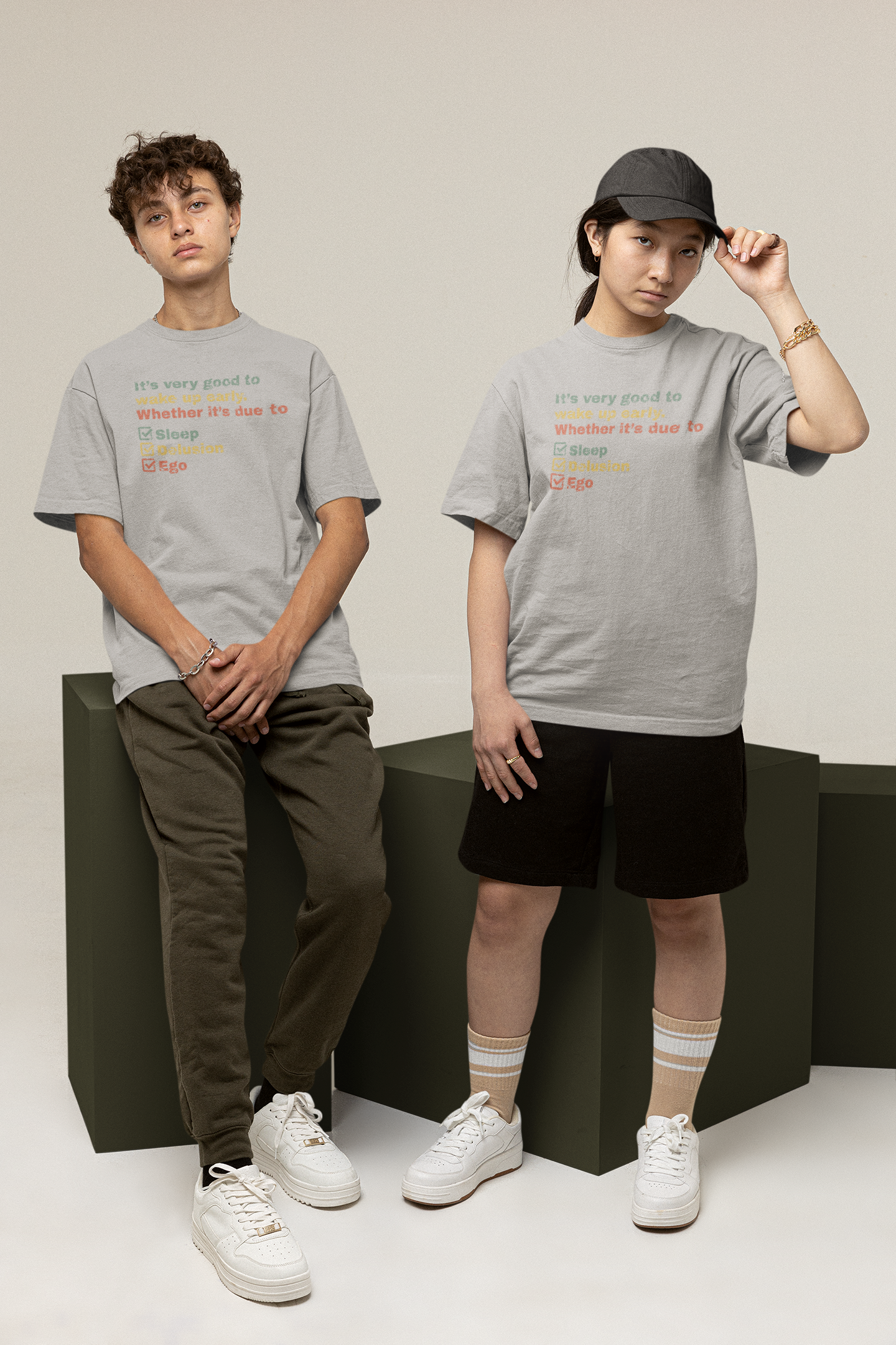 Unisex Oversized 240 GSM Cotton T-Shirt – “Wake Up Early” Funny Quote Graphic Tee | Heavyweight Streetwear for Men & Women