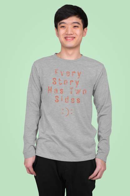 Melange Grey Swanky unisex full sleeve cotton t shirt 180 GSM premium made in India