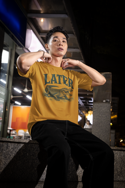 Mustard Yellow heavyweight oversized cotton unisex t-shirt