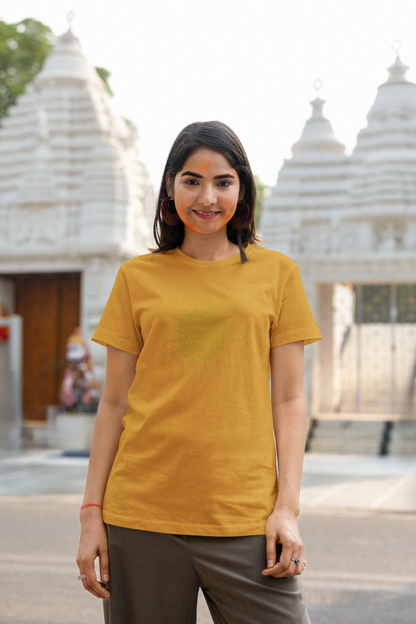 Women's Classic T-Shirt Vintage Sunflower Fine-Line Graphic | 100% Cotton