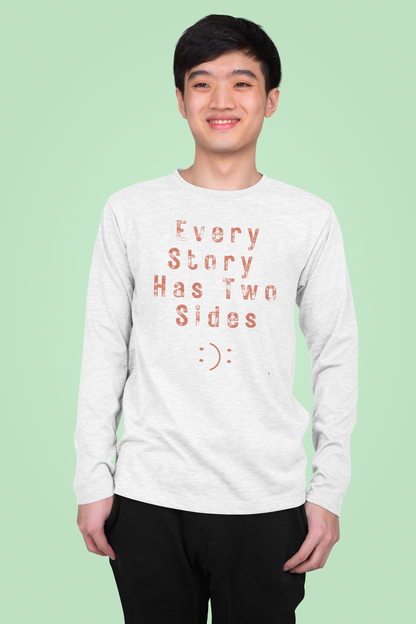 White Swanky unisex full sleeve cotton t shirt 180 GSM premium made in India